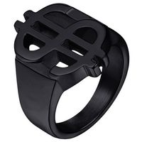 Edelstaal heren ring US Dollar Zwart Edelstaal heren ring US Dollar Zwart