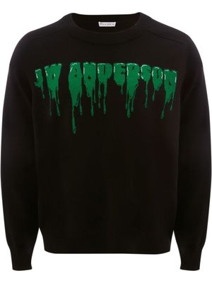 JW Anderson pull à logo en intarsia - Noir