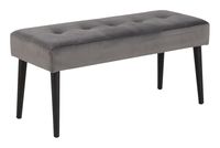 Bendt Halbankje 'Kiara' Velvet, kleur Dark Grey Bendt Halbankje 'Kiara' Velvet, kleur Dark Grey