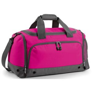 Weekendtas/sporttas fuchsia/grijs 30 liter   -