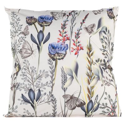 Buitenkussen bloem - wit/paars - 60 x 60 cm - Water en UV bestendig Buitenkussen bloem - wit/paars - 60 x 60 cm - Water en UV bestendig