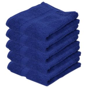 5x Luxe handdoeken blauw 50 x 90 cm 550 grams   -