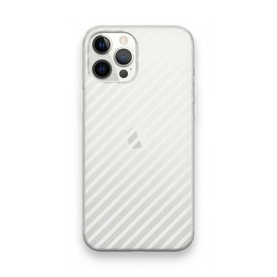 Strepen zwart-wit: iPhone 12 Pro Max Transparant Hoesje