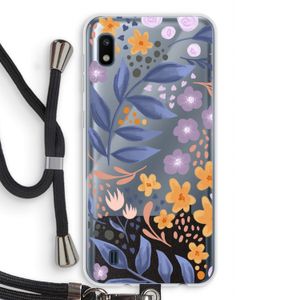 Flowers with blue leaves: Samsung Galaxy A10 Transparant Hoesje met koord