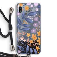 Flowers with blue leaves: Samsung Galaxy A10 Transparant Hoesje met koord