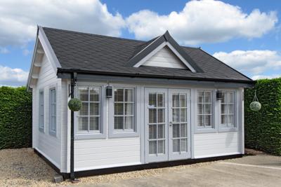 Blokhut - Tuinhuis Clockhouse Trevor | 70 mm | vuren bruin geïmpregneerd