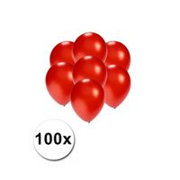 Metallic rode ballonnen klein 100 stuks - thumbnail