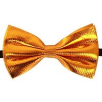 Gouden verkleed vlinderstrik/vlinderdas 14 cm voor dames/heren   - - thumbnail