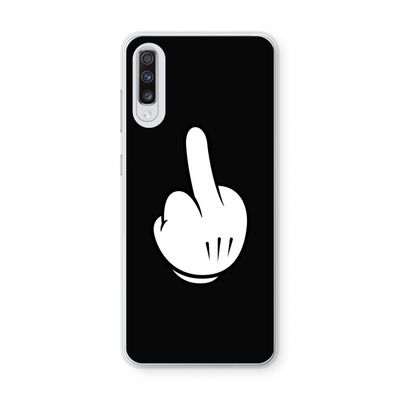 Middle finger black: Samsung Galaxy A70 Transparant Hoesje