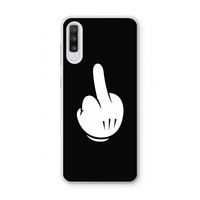 Middle finger black: Samsung Galaxy A70 Transparant Hoesje