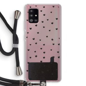 Kleine kattenkopjes: Samsung Galaxy A51 5G Transparant Hoesje met koord