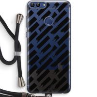 Zwarte vegen: Huawei P Smart (2018) Transparant Hoesje met koord
