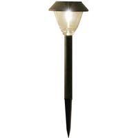 Solar tuinlamp - 1x - antraciet grijs - LED Softtone effect - oplaadbaar - D11,5 x H40 cm - thumbnail