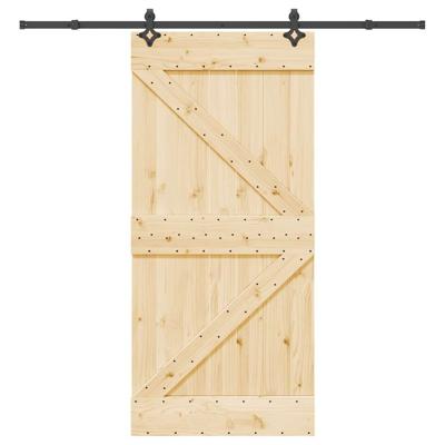 Schuifdeur met beslag 95x210 cm massief grenenhout