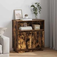 Dressoir met LED Gerookt eiken 71 x 34,5 x 75 cm Bewerkt hout