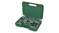 Bosch Groen 1/4" + 1/2" Ratchet set 56-piece (1/4" ratel, 1/2" ratel, 29x dop, 7x verlengstuk of adapters, 18x bit) - 1600A02Z9G