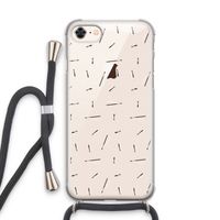 Hipster stripes: iPhone 7 Transparant Hoesje met koord