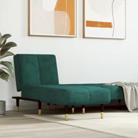 Chaise longue fluweel donkergroen