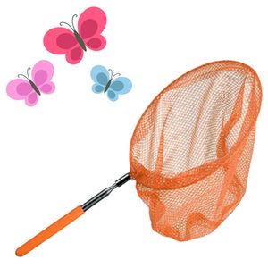 Vlindernet/insectennet - oranje - metaal - 38,5 tot 86 cm - Telescopisch - Vlindernetjes