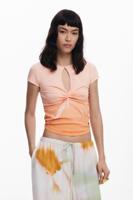 T-shirt met korte mouwen en opening - RED - XL