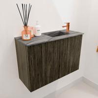 Toiletmeubel Mondiaz Joya Dlux | 60 cm | Meubelkleur Shadow | Faye wastafel Sombra Wasbak Rechts | 1 kraangat