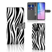 Samsung S10 Lite | Telefoonhoesje | Met pasjeshouder | Zebra