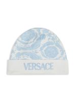 Versace Kids bonnet à imprimé Barocco - Blanc