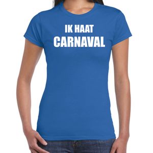 Carnaval verkleed shirt blauw voor dames ik haat carnaval - kostuum 2XL  -