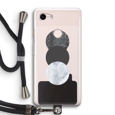 Marmeren cirkels: Pixel 3 Transparant Hoesje met koord