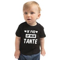 Ik pas op mijn tante cadeau t-shirt zwart peuter jongen/meisje 98 (13-36 maanden)  - - thumbnail