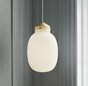 Hanglamp opaal glas DFTP 'Raito ovaal' modern E27 fitting 225mm