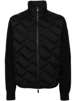 Moncler veste en maille à empiècements matelassés - Noir