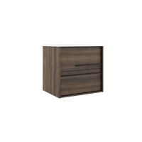 Adema Prime Essential Wastafelonderkast - 59.5x55x45.5cm - 2 lades - Standaard greep - MDF - noten (hout) AQUA_60_Valenti