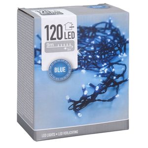 2x stuks feestverlichting lichtsnoeren met blauwe led lampjes/lichtjes 9 meter - Kerstverlichting kerstboom