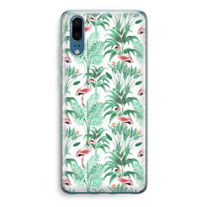 Flamingo bladeren: Huawei P20 Transparant Hoesje