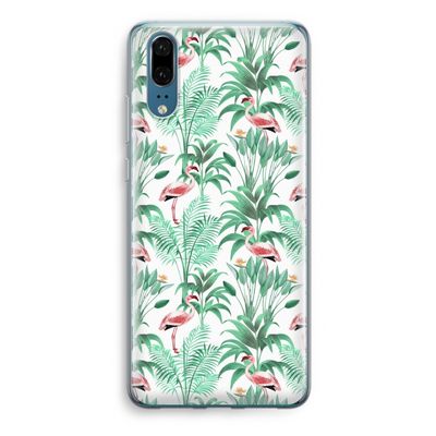 Flamingo bladeren: Huawei P20 Transparant Hoesje