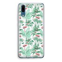 Flamingo bladeren: Huawei P20 Transparant Hoesje