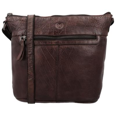 Hide & stitches paint rock shoulder bag-Dark Brown