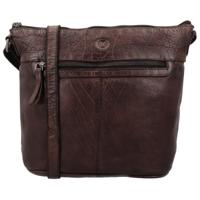 Hide & stitches paint rock shoulder bag-Dark Brown