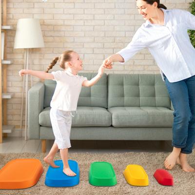 Balansstenen voor Kinderen Stapelstenen Antislip Rivierstenen voor Binnen & Buiten Stapstenen tot 80 kg Belastbaar (Rechthoekig)