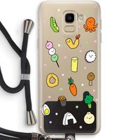 Happy bento friends: Samsung Galaxy J6 (2018) Transparant Hoesje met koord