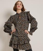 bloemenprint top met ruches