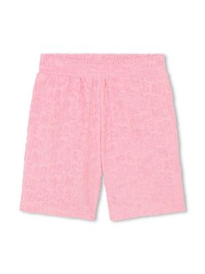 Marc Jacobs Kids short élastiqué à effet usé - Rose
