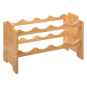 5Five Stapelbaar bamboe flessenrek/wijnrek voor 8 flessen - 46 x 24,5 x 29,5 cm - Wijnfles houder