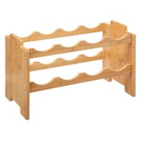 5Five Stapelbaar bamboe flessenrek/wijnrek voor 8 flessen - 46 x 24,5 x 29,5 cm - Wijnfles houder