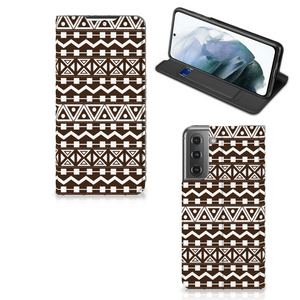 Samsung Galaxy S21 FE Hoesje met Magneet Aztec Brown