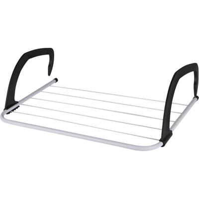 Radiator droogrek - wit/zwart - metaal - 51 x 33 x 15 cm - wasrek - 3 meter waslijn