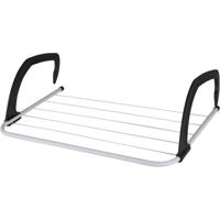 Radiator droogrek - wit/zwart - metaal - 51 x 33 x 15 cm - wasrek - 3 meter waslijn