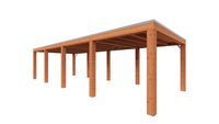 Trendhout Overkapping Palermo XXL 990x380 cm- Plat dak- Hout- Trendhout
