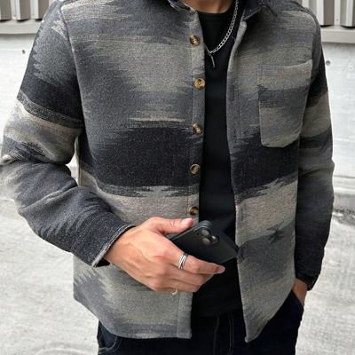Bon&Bon Homme Herren Hemd-Jacke - Geometrisches Muster Shacket Verschiedenfarbig / S